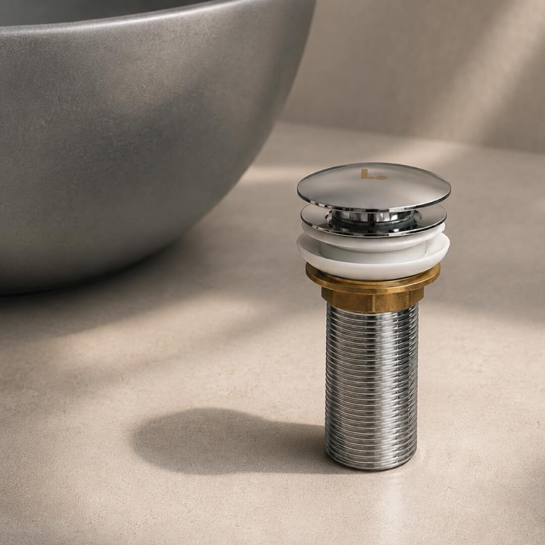 Pop-up Waste Coupling for wash Basin (3-inches) - Chrome Sink Plug-image-49