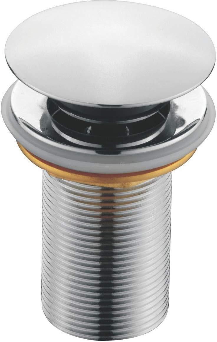 Touch Pop Waste Coupling with Large Suction Holes (Stainless Steel, Silver) Sink Plug