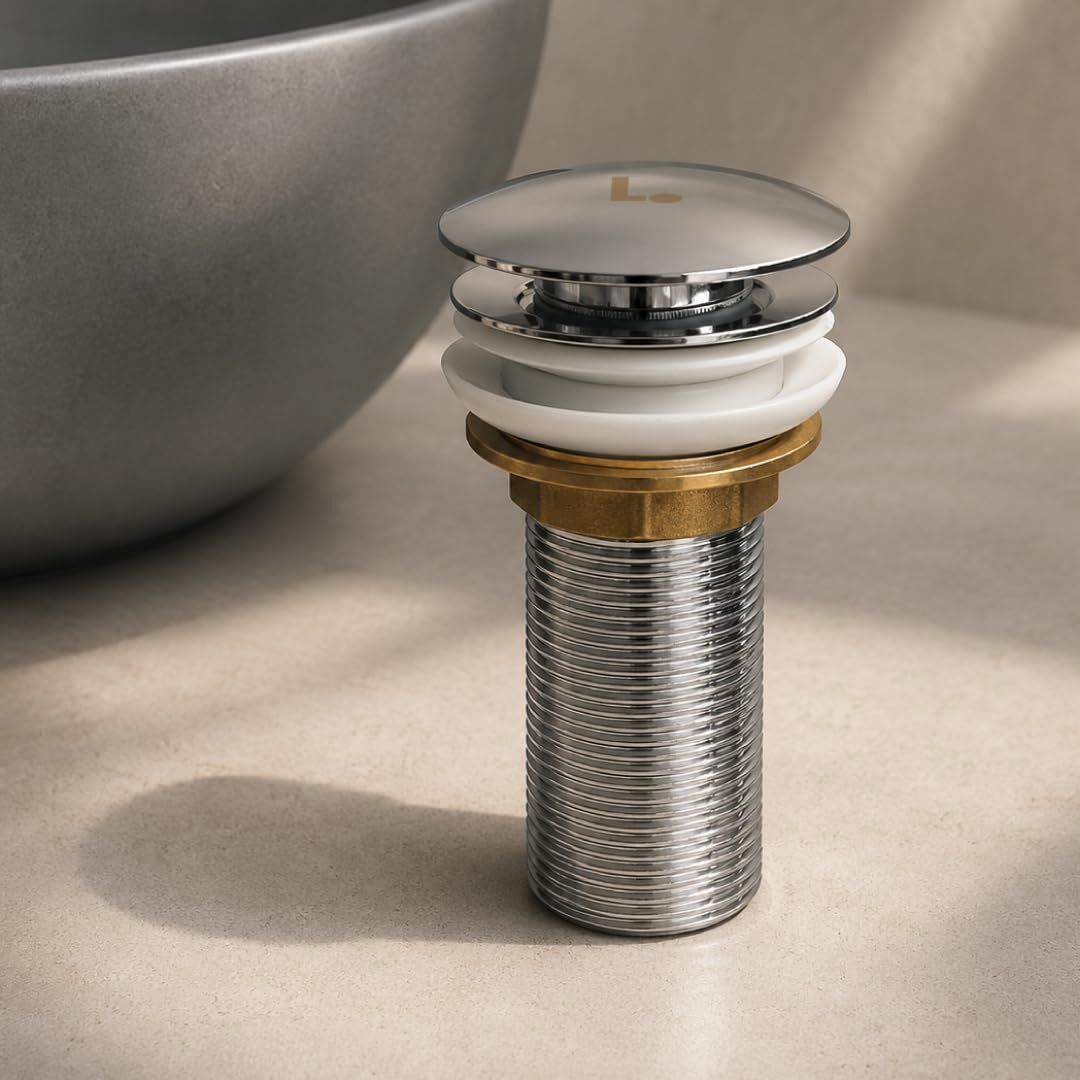 lorazzo Pop-up Waste Coupling for wash Basin (5-inches) - Chrome Sink Plug-picture-22