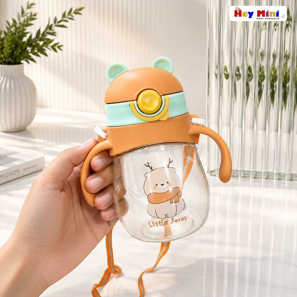 kavya beauty Baby Sipper Bottle Soft Silicon Straw with Dual Handles with Straps,250ml,4m+-picture-6
