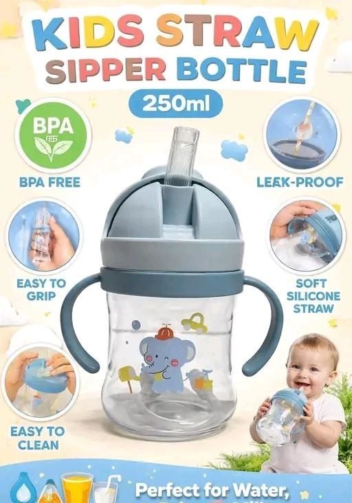 Sipper for Kids with Easy-Grip Handles, 250ml Soft Silicone-image-45