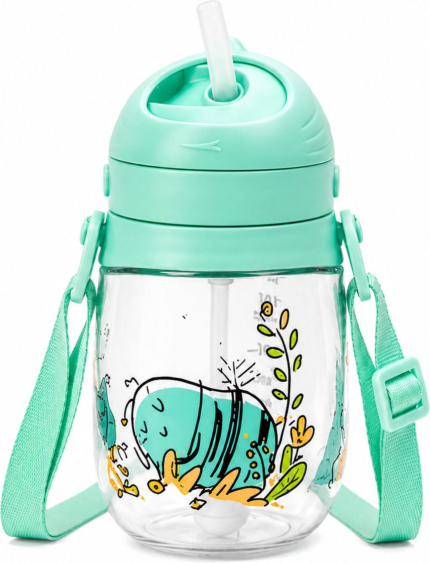 shoppizone 240ml 360° Rotating Lid Weighted Straw Baby Sipper Cup with Adjustable Strap-picture-12