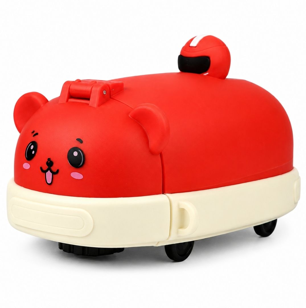 Bear Shaped Car Design Kids Straw Sipper Bottle 500 ml with Carrying Strap-image-37