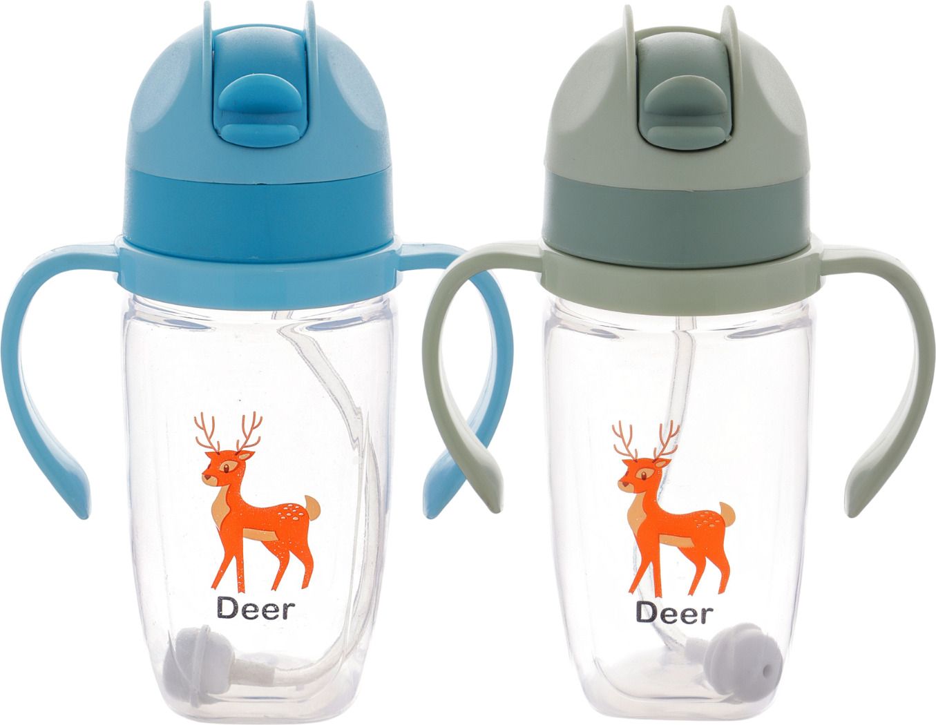 nabhya 2pc Transparent 300ml Spill-Proof Toddler Sippy Cup With Gravity Ball Straw-picture-15
