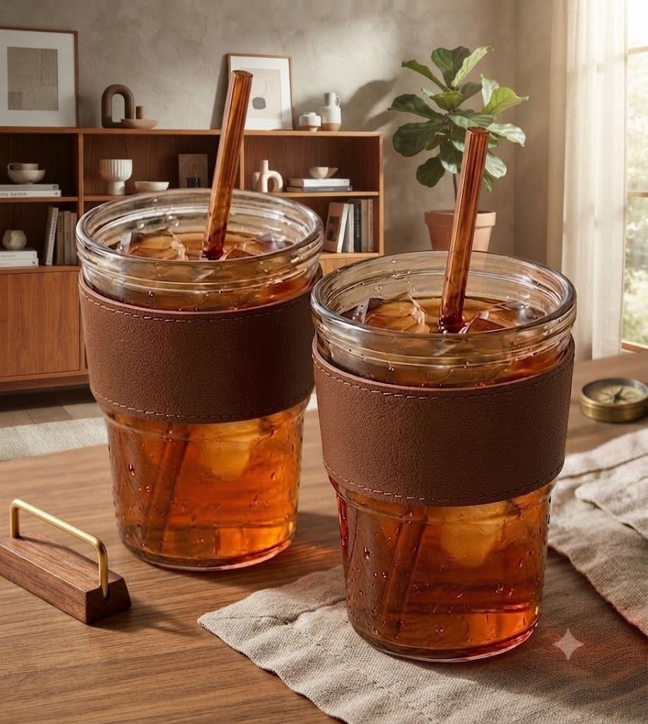 srilaksh miproductss 400ml Borosilicate Glass Sipper Cup Pack of 2-picture-41