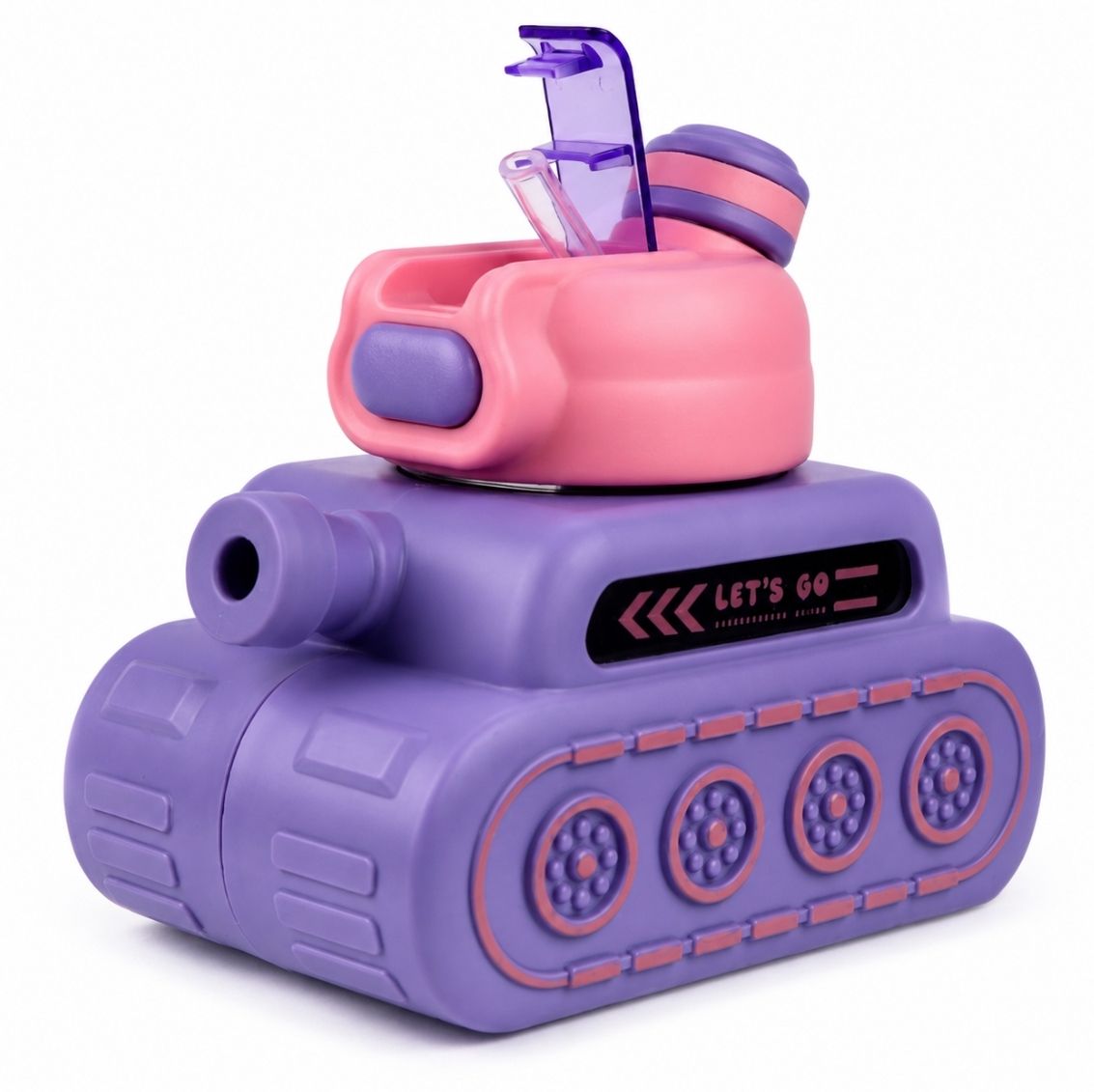 guchigu Tank Design Straw Sipper Water Bottle 800ml (Purple-Pink)-picture-34