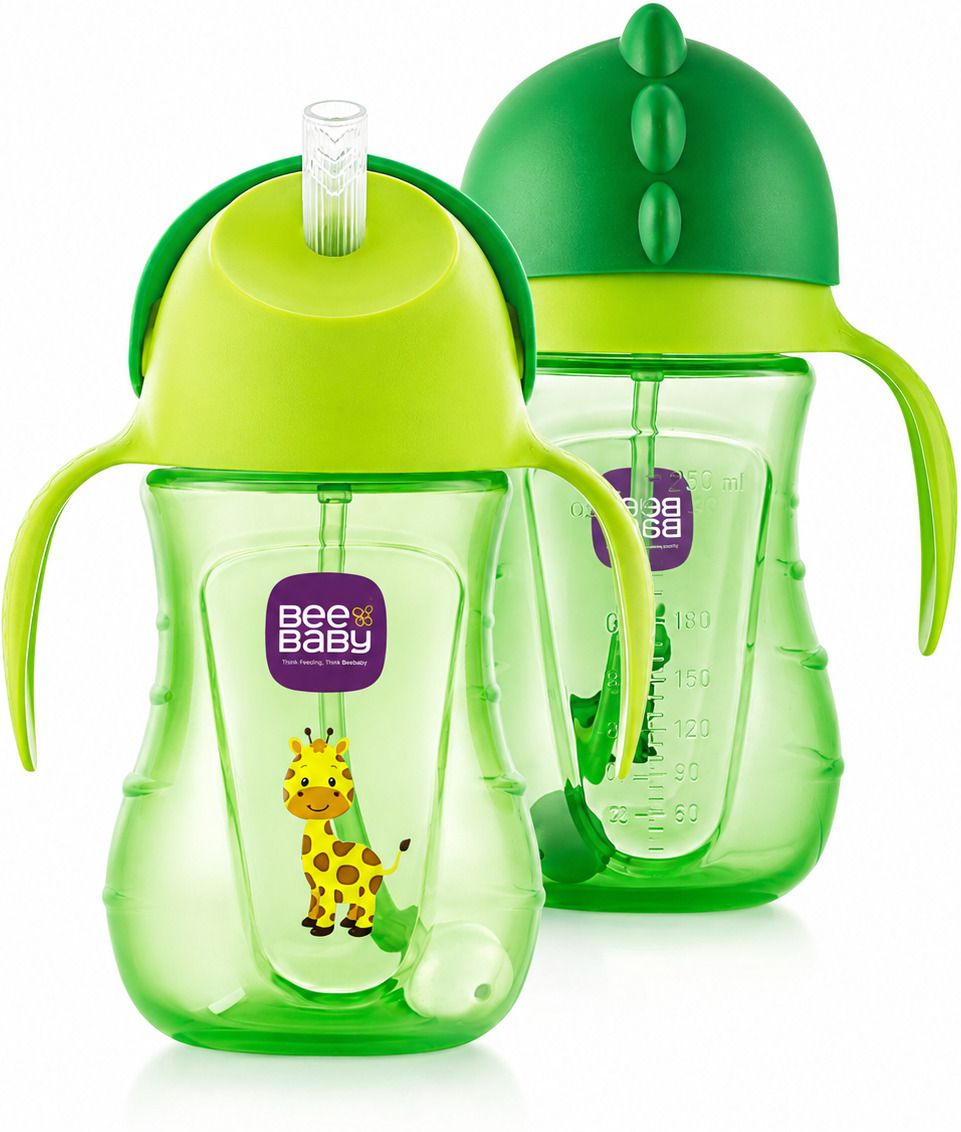 beebaby Dino Flippee Silicone Straw Baby Sipper for Kids, BPA free, Leak Proof - 240ml-picture-27