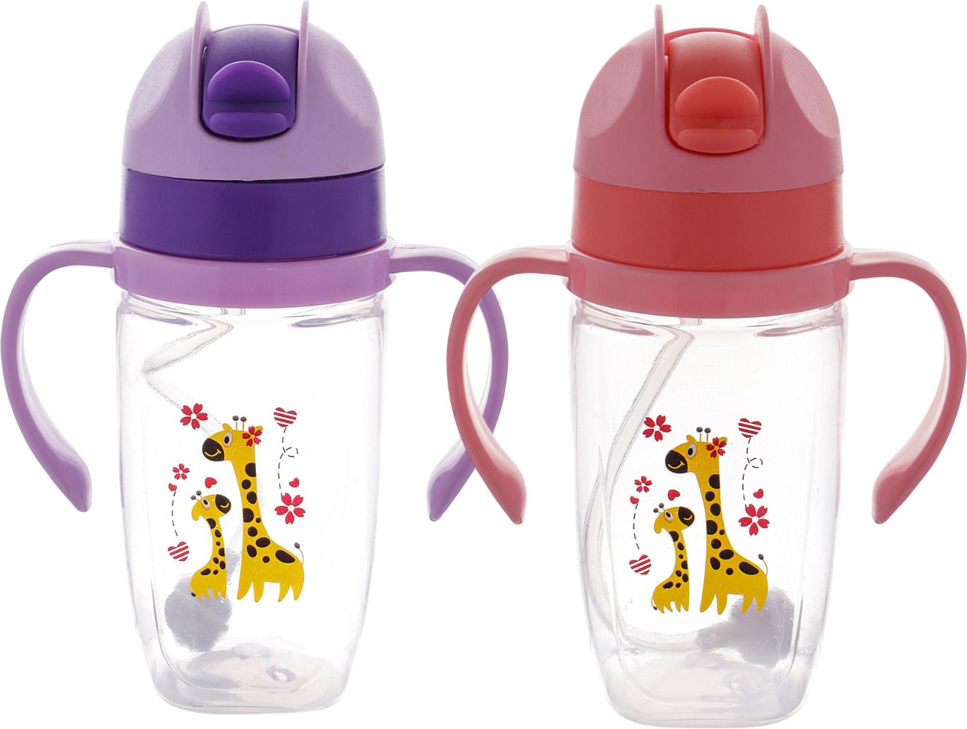 nabhya 2pc Transparent 300ml Spill-Proof Toddler Sippy Cup With Gravity Ball Straw-picture-42