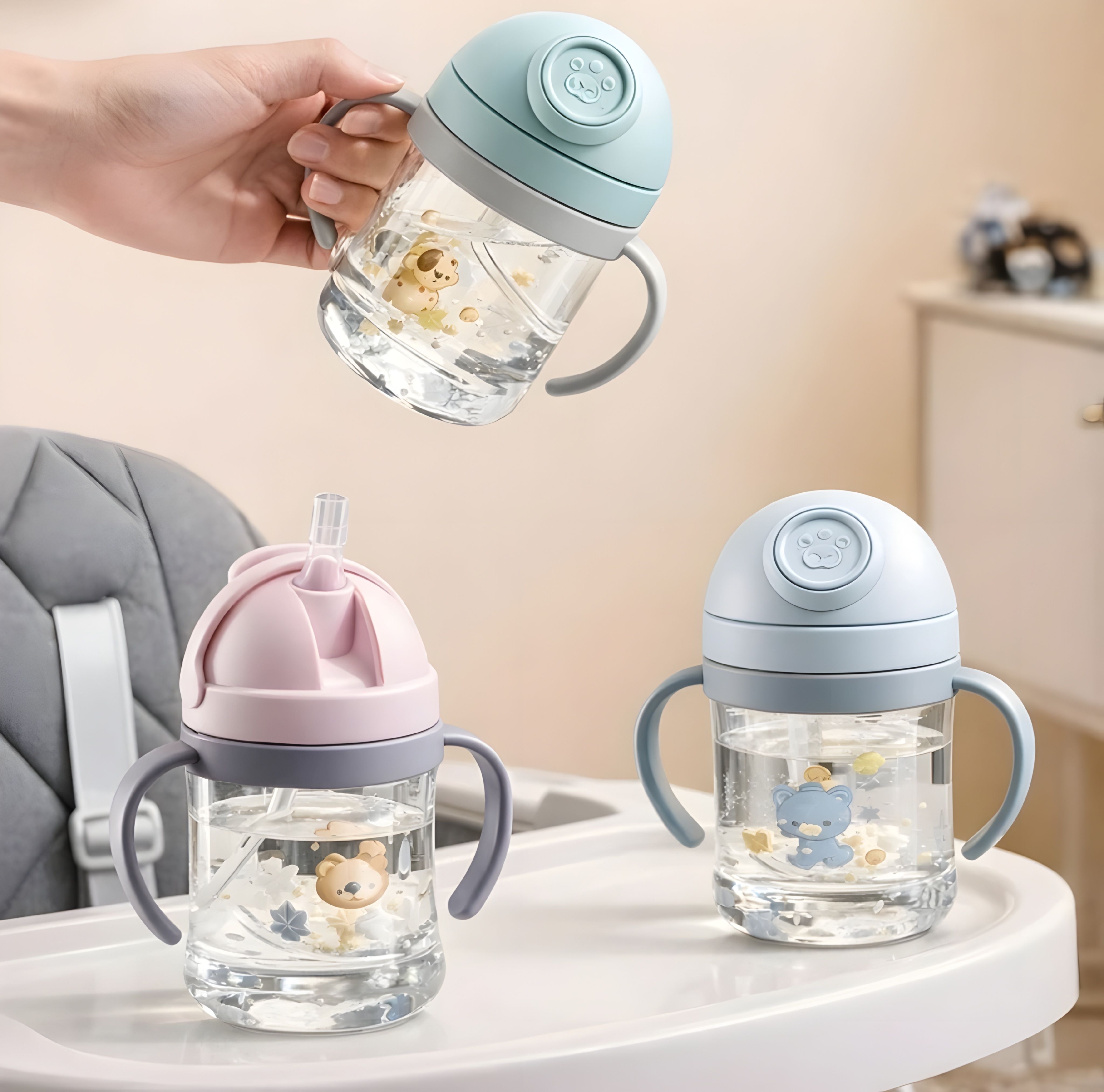 cubella wrapped in love Baby Training Sipper Cup with Handles | Leakproof BPA Free Toddler Drinking Cup-picture-11