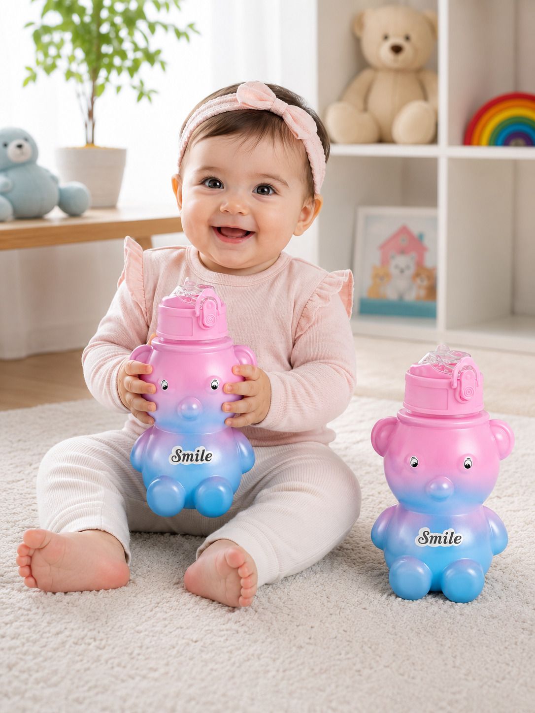 lubin Kids Straw Sipper Water Bottle | BPA Free Leak Proof Bottle with Carry Strap-picture-35