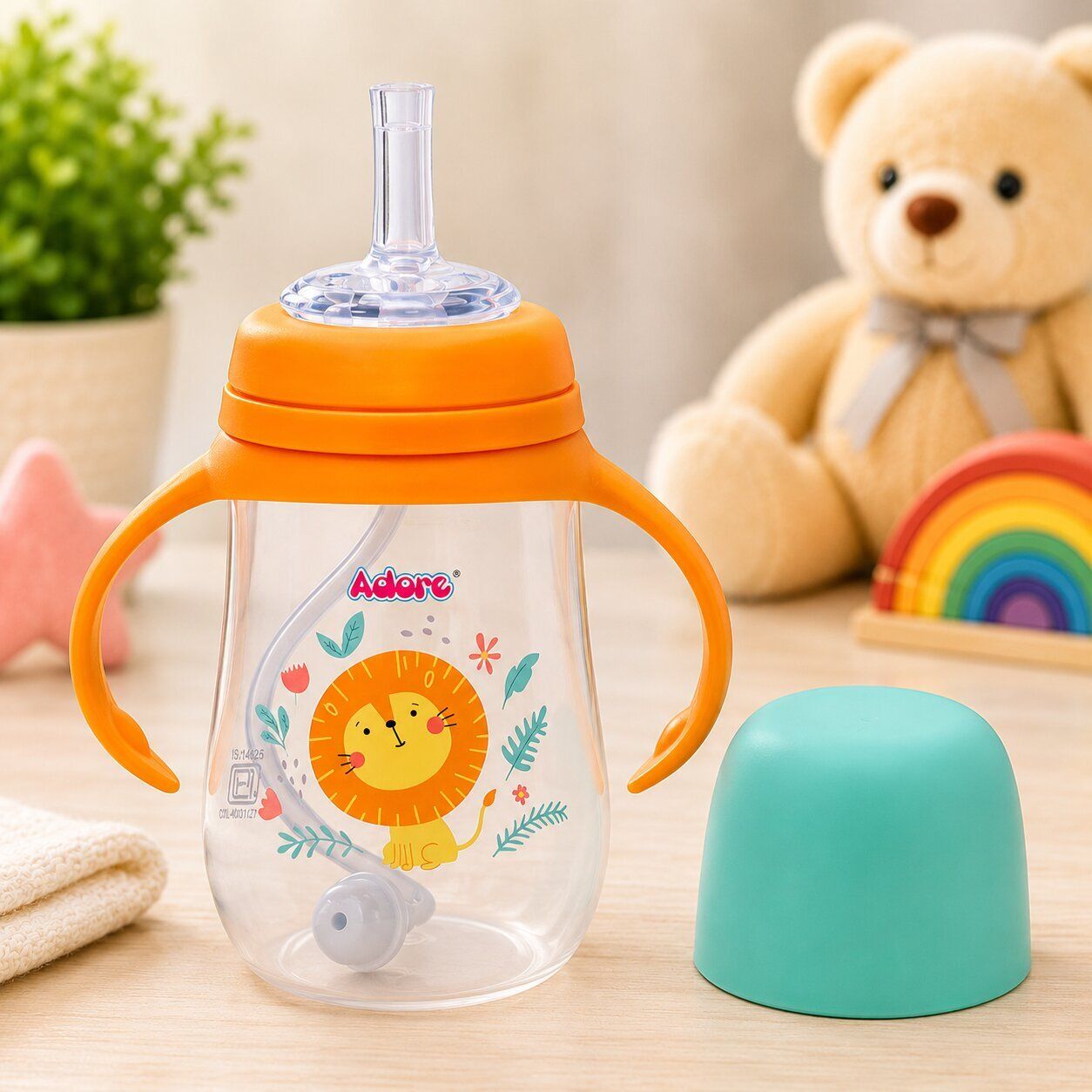 adore Scotland Wide neck Soft Straw Sipper with Twin Handle-picture-23