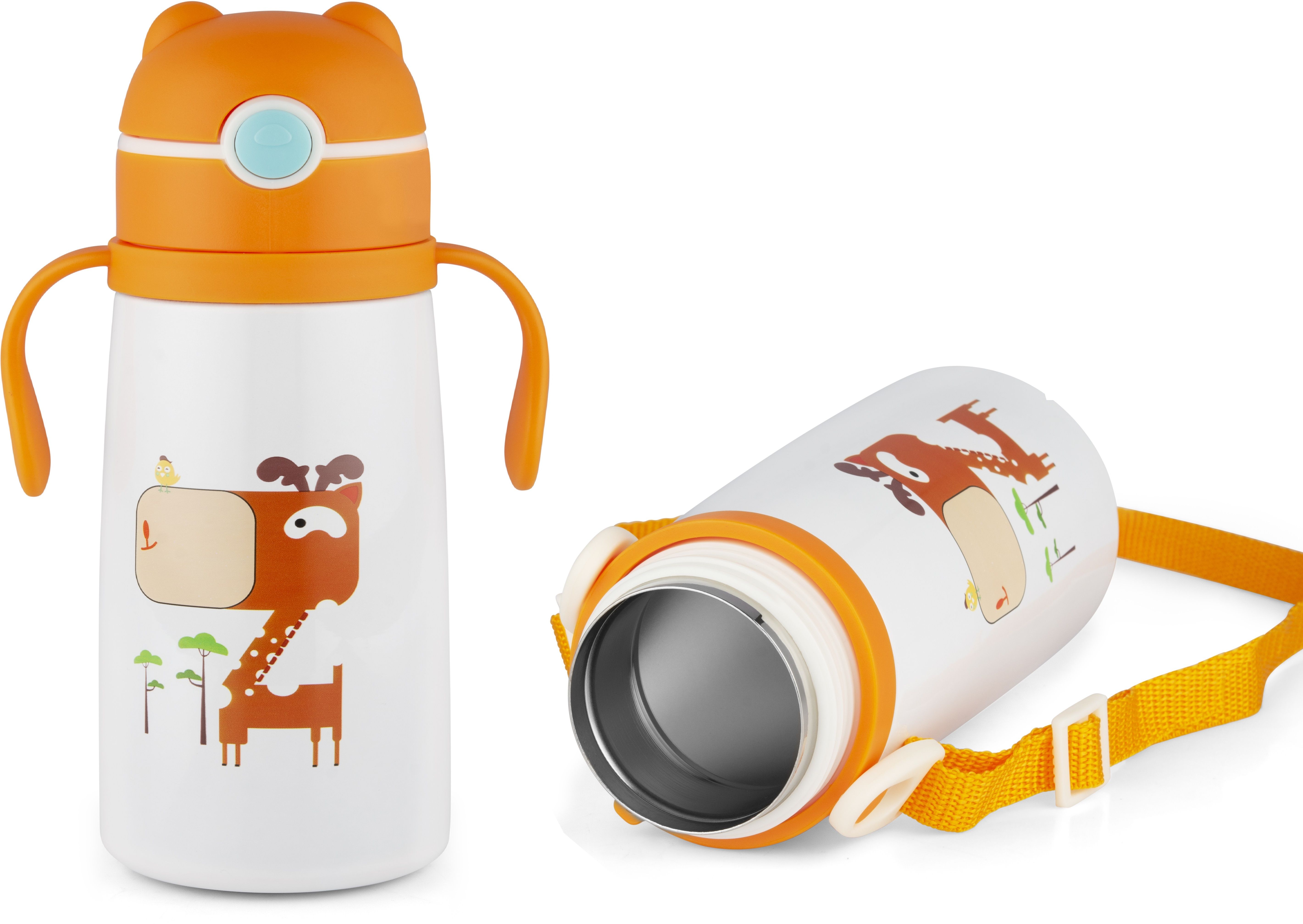 nabhya Vacuum Insulated Double Wall Steel Body Straw Sipper, One Touch Opening-380 ML-picture-17