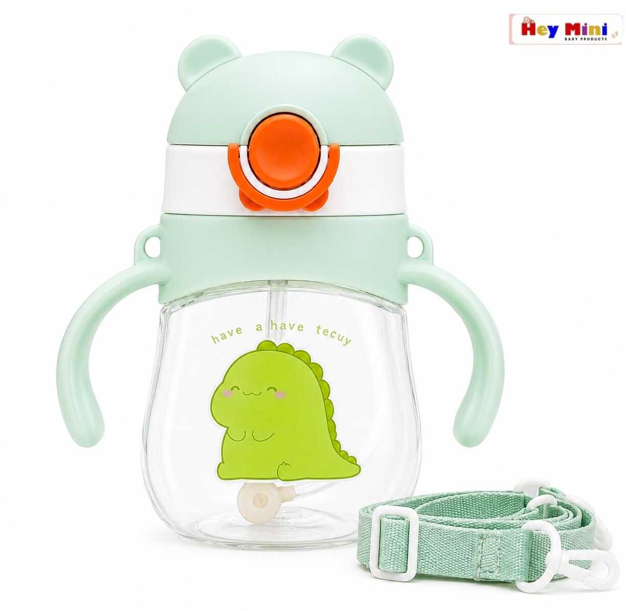 hey mini Cute Bear Design Baby Sipper Bottle with Soft Silicone Straw and Handles, Strap-picture-15