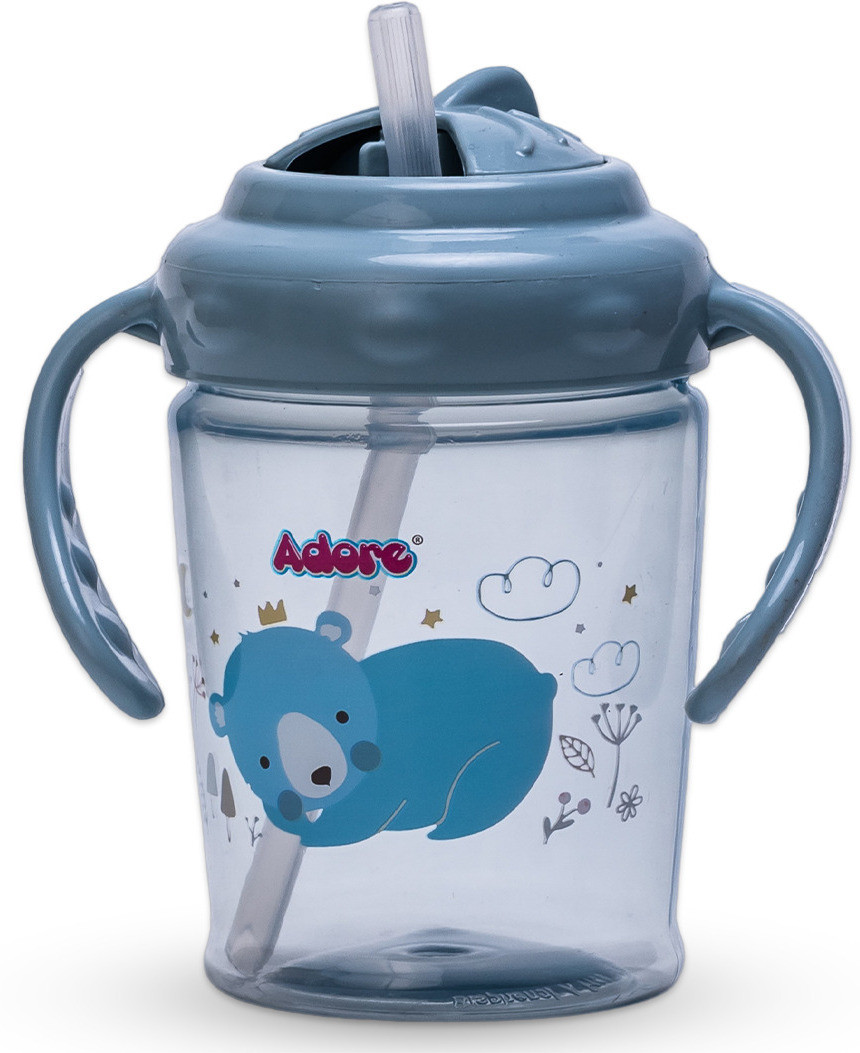 adore Basics Itzy Bitzy Straw Sipper Cup with Handle- BPA Free- Ergonomic image 1