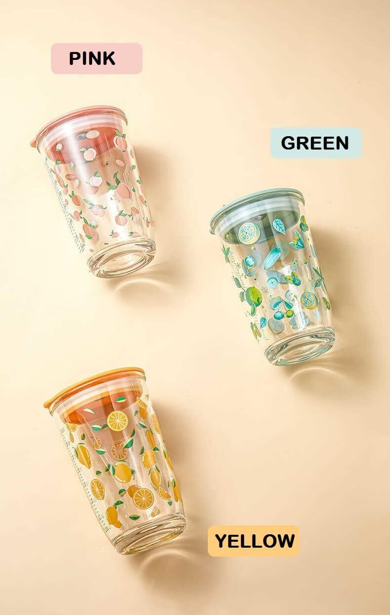 Drinking Glass Travel Sipper Tumbler Mug with Straw & Lid-image-38