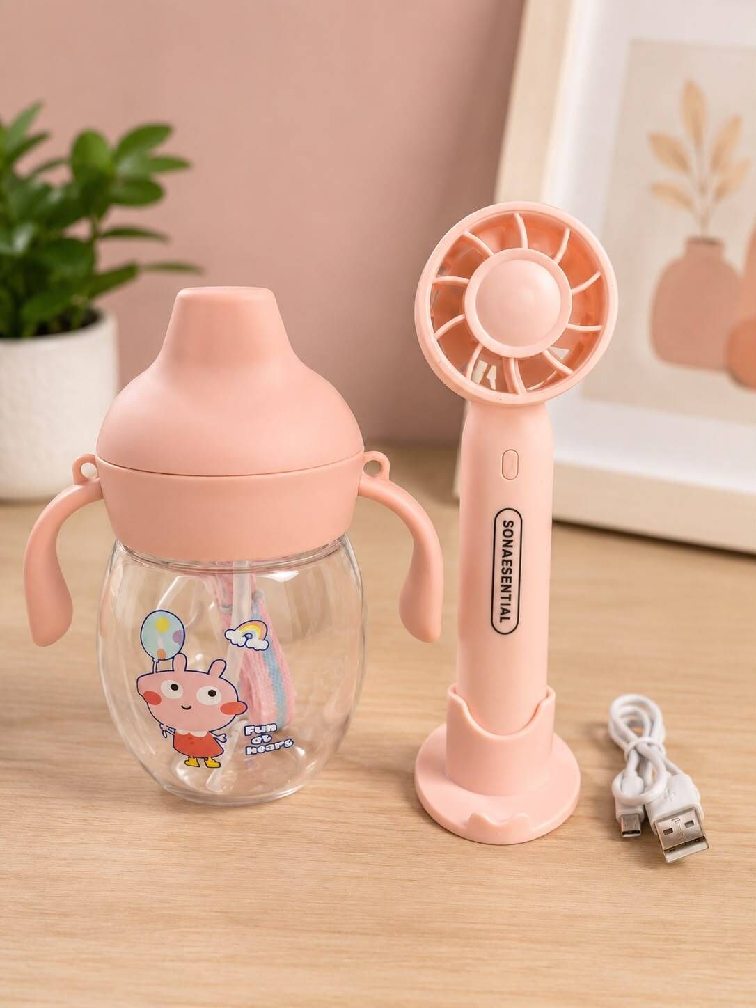 sonaessential Kids Water Bottle with Rechargeable Mini Fan-picture-2