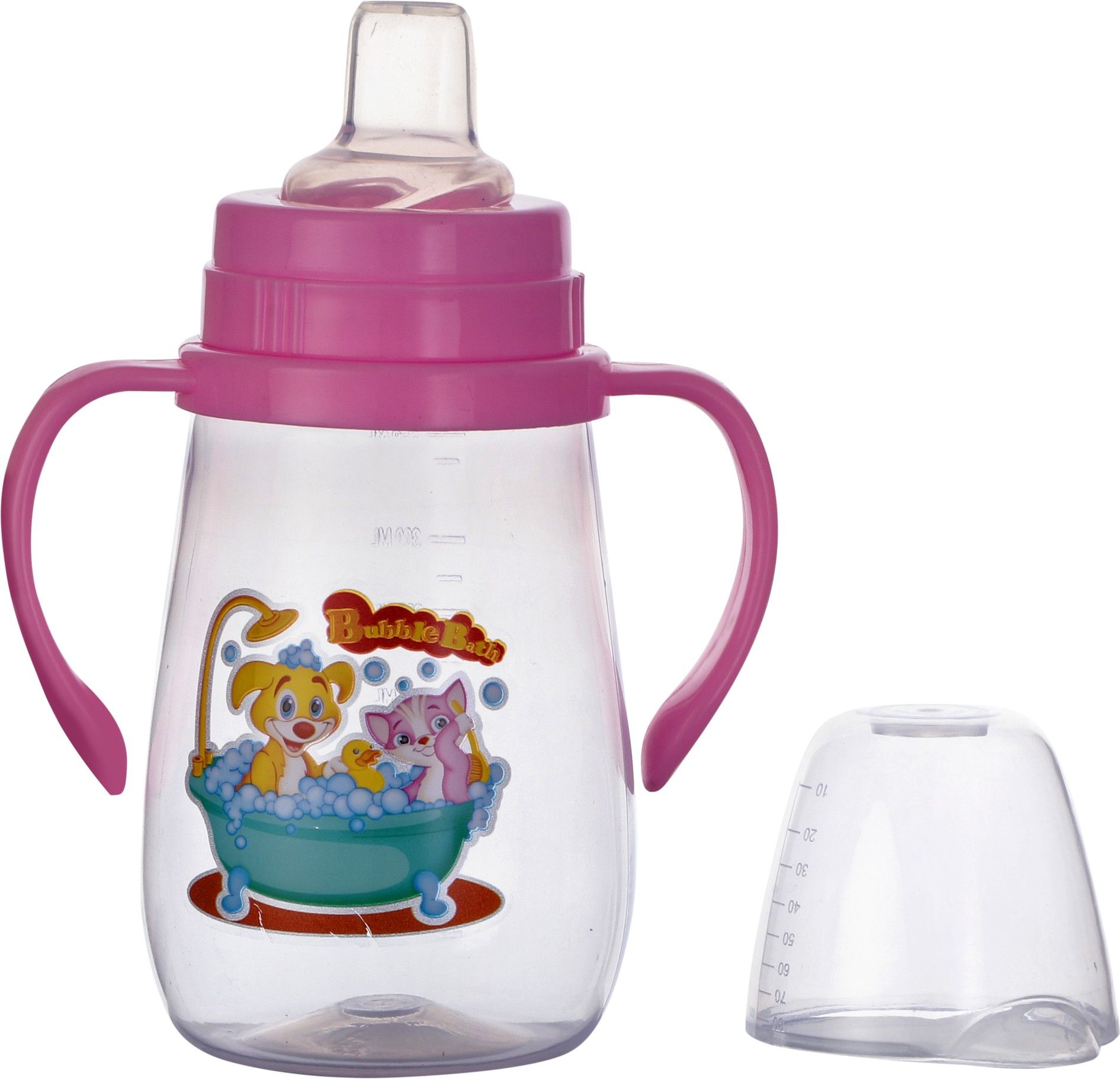350ml Kids Transparent Sipper Cup with Handles,Anti-Spill Soft Silicone Spout,-image-26