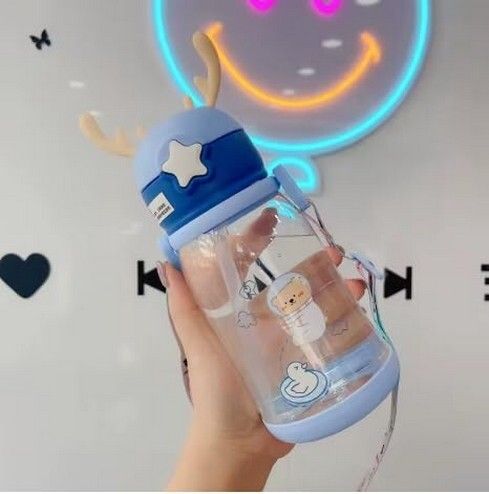 Dreamy Unicorn Baby Sipper Bottle with Soft Flip Straw Lid and Adjustable Strap-image-8