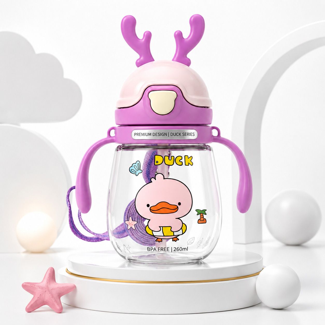 my face true nature Kids Sippy Cup with Straw & Handles, BPA Free Leak Proof Toddler Bottle-picture-14