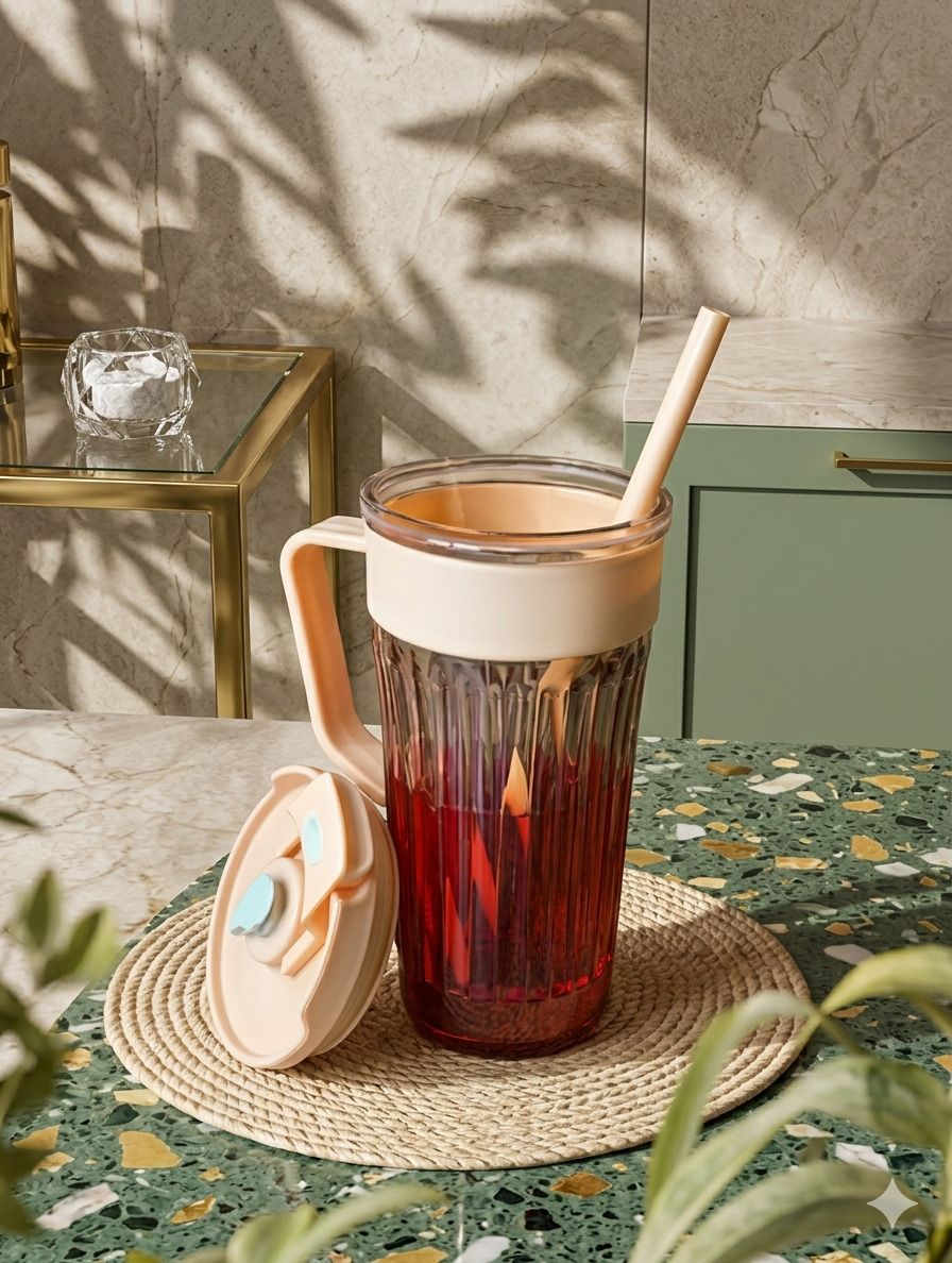 opulent Tumbler with Straw 1 Pc – Stylish Tumbler with Straw & Handle-picture-46