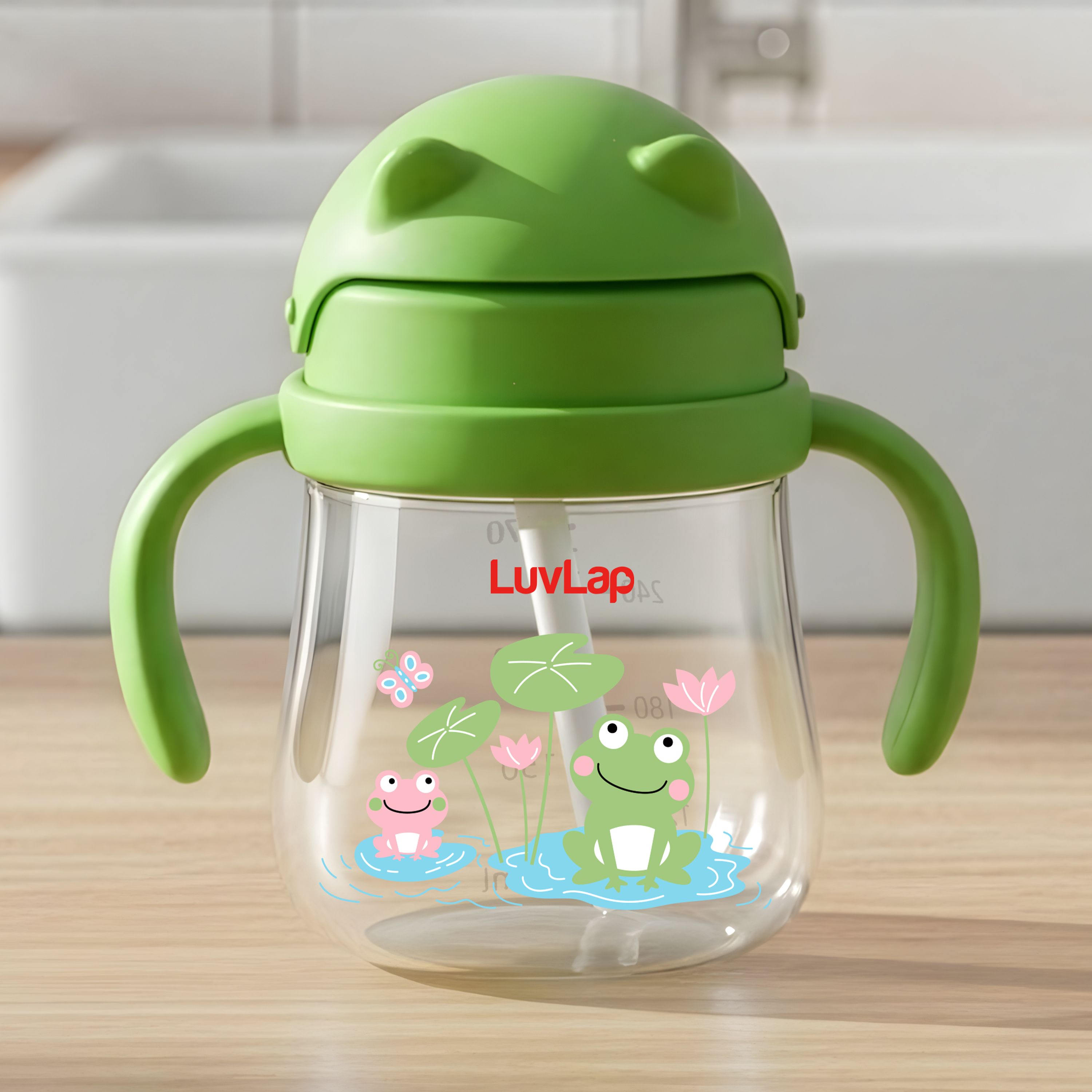 luvlap Joy Anti Spill Sipper for Kids with Twin Easy-Grip Handles, 270 ml, Sippy Cups-picture-19