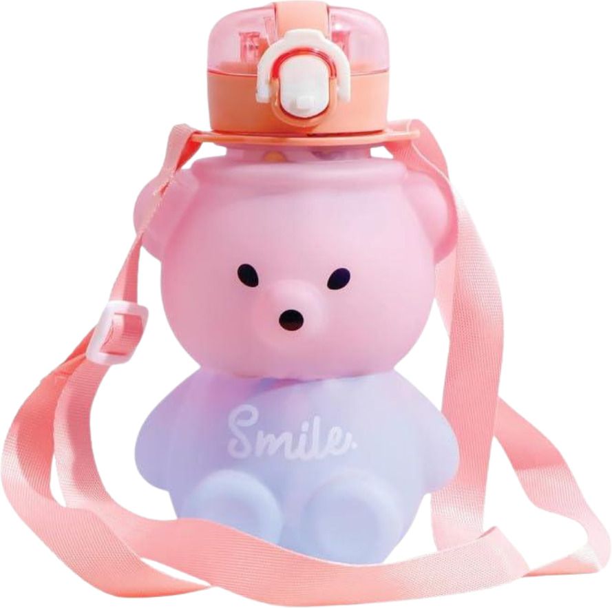 trends avenue Kids Cute Bear Water Bottle with Straw & Strap | 800ml BPA Free Sipper Bottle-picture-35