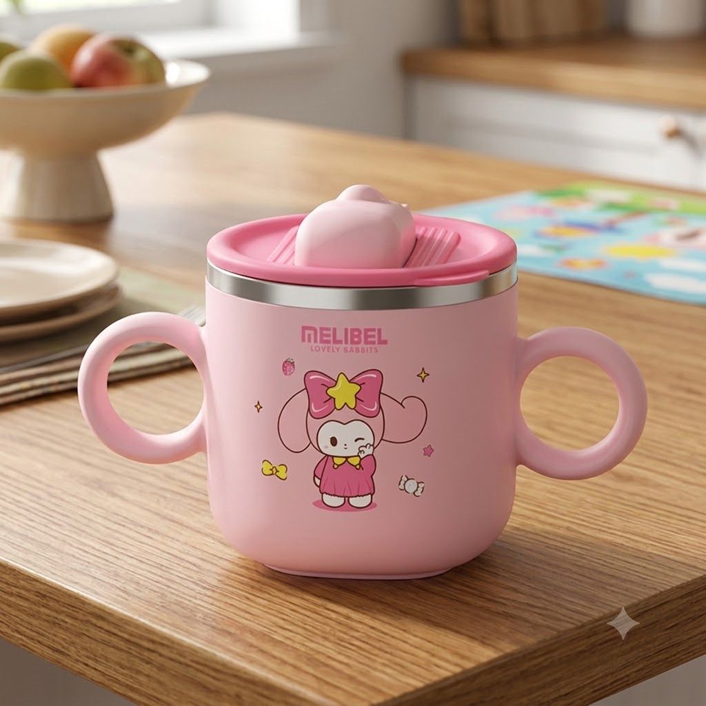 hey mini Stainless Steel Mini Baby Sipper 280 ml, Anti-Spill Soft Silicon Straw, 6m-picture-13