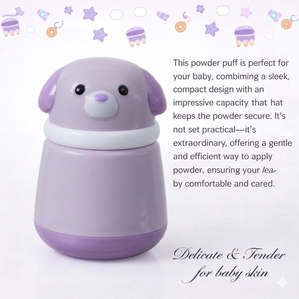 kiyaan DOG SHAPE POWDER PUFF FOR KIDS BABIES AND INFANTS-picture-0