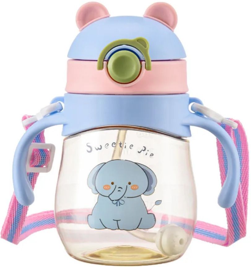 Little Baby Sipper/ Sippy Cup 300ml, Anti-Spill Soft Silicone Straw, 6m+-image-5