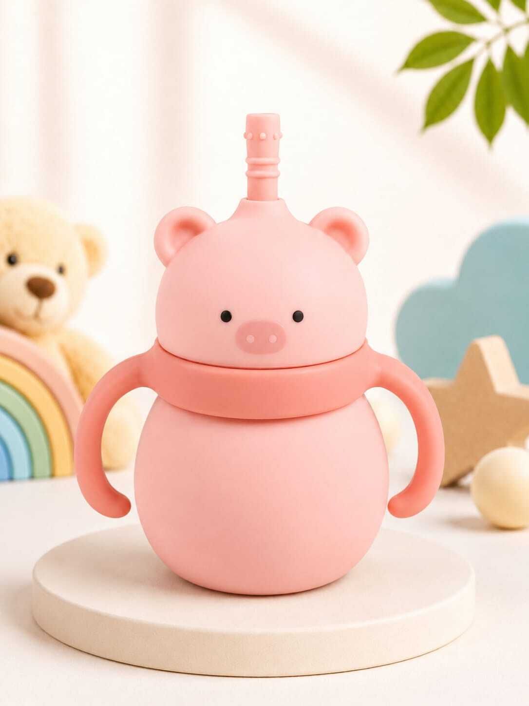 Silicone Straw Sipper Cup | Leak-Proof Toddler Training Cup | BPA Free |-image-2
