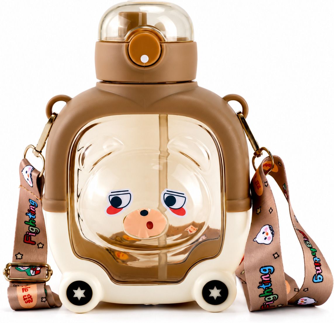 child chic 1L Kids School Water Bottle with Straw, Sling & Leakproof Lock (1000 ml)-picture-42