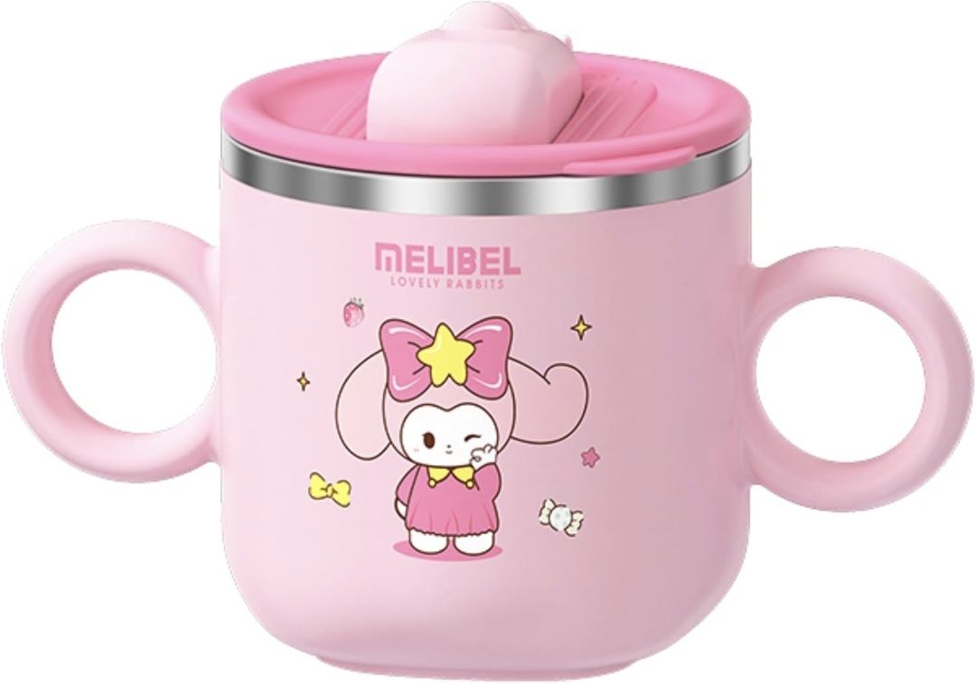 Stainless Steel Little Baby Sipper 280ml, Anti-Spill Soft Silicone Straw,6m+