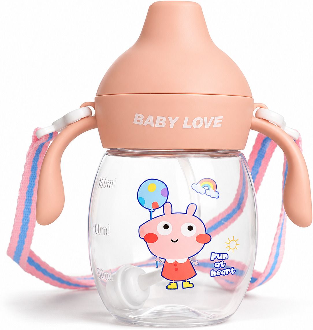 350ml Baby Sipper Bottle with Straw, Handles & Strap | BPA Free Training Cup-image-15