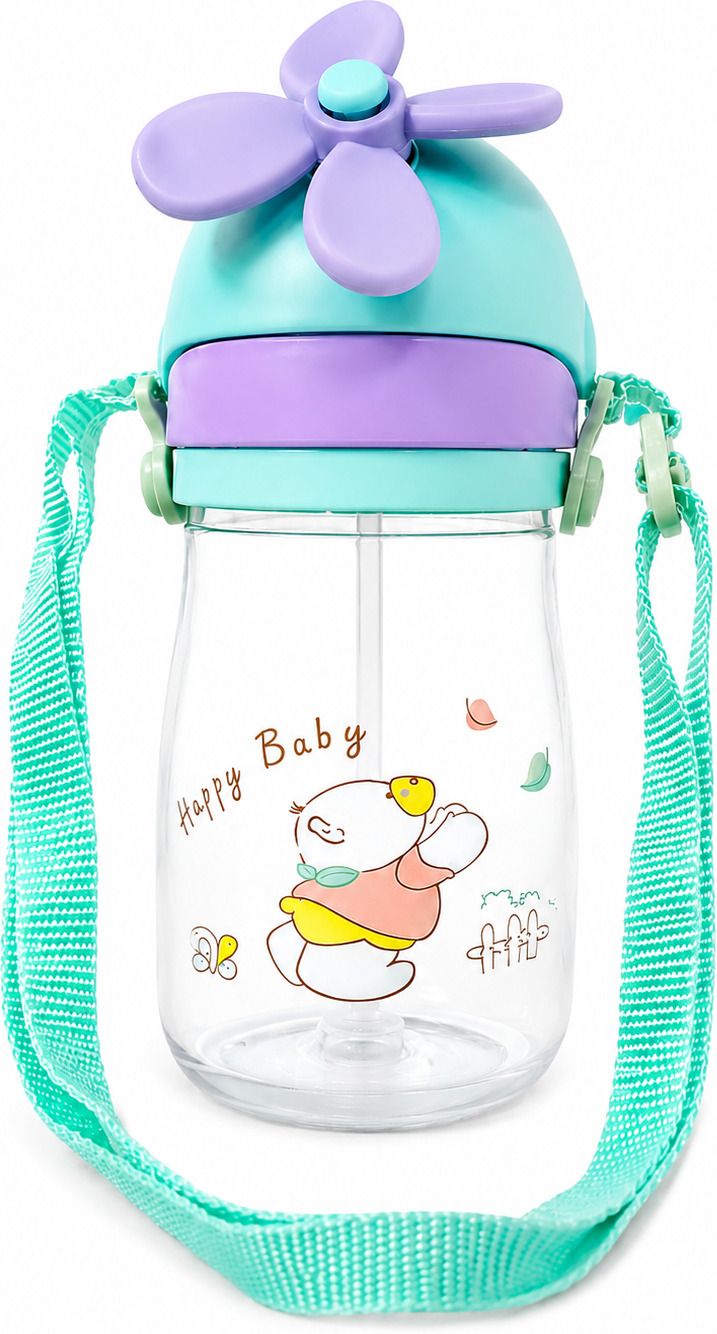 600ml Kids Sipper Bottle with Straw, Adjustable Strap & Leak Proof Water Bottle-image-15