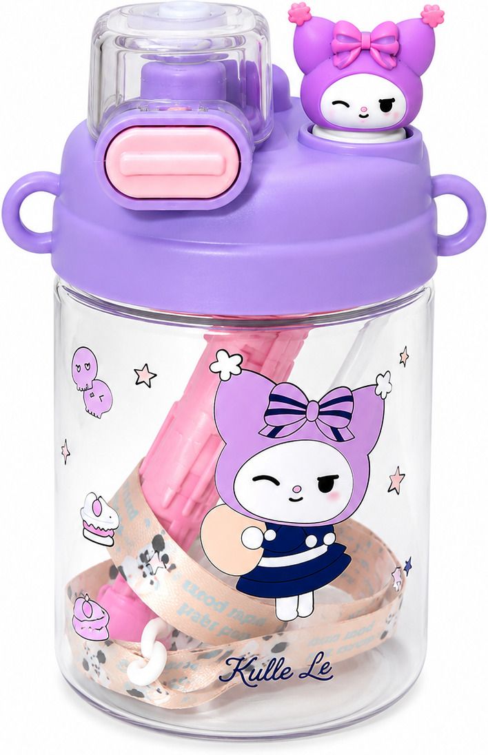kidora traders Kids Cartoon Water Bottle & Sipper with Straw & Adjustable Shoulder Strap,-picture-15