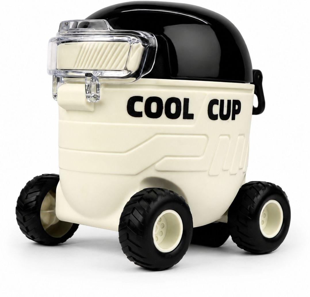 guchigu Monster Toy Truck Straw Sipper Water Bottle 550ml with Carry Strap (White)-picture-35