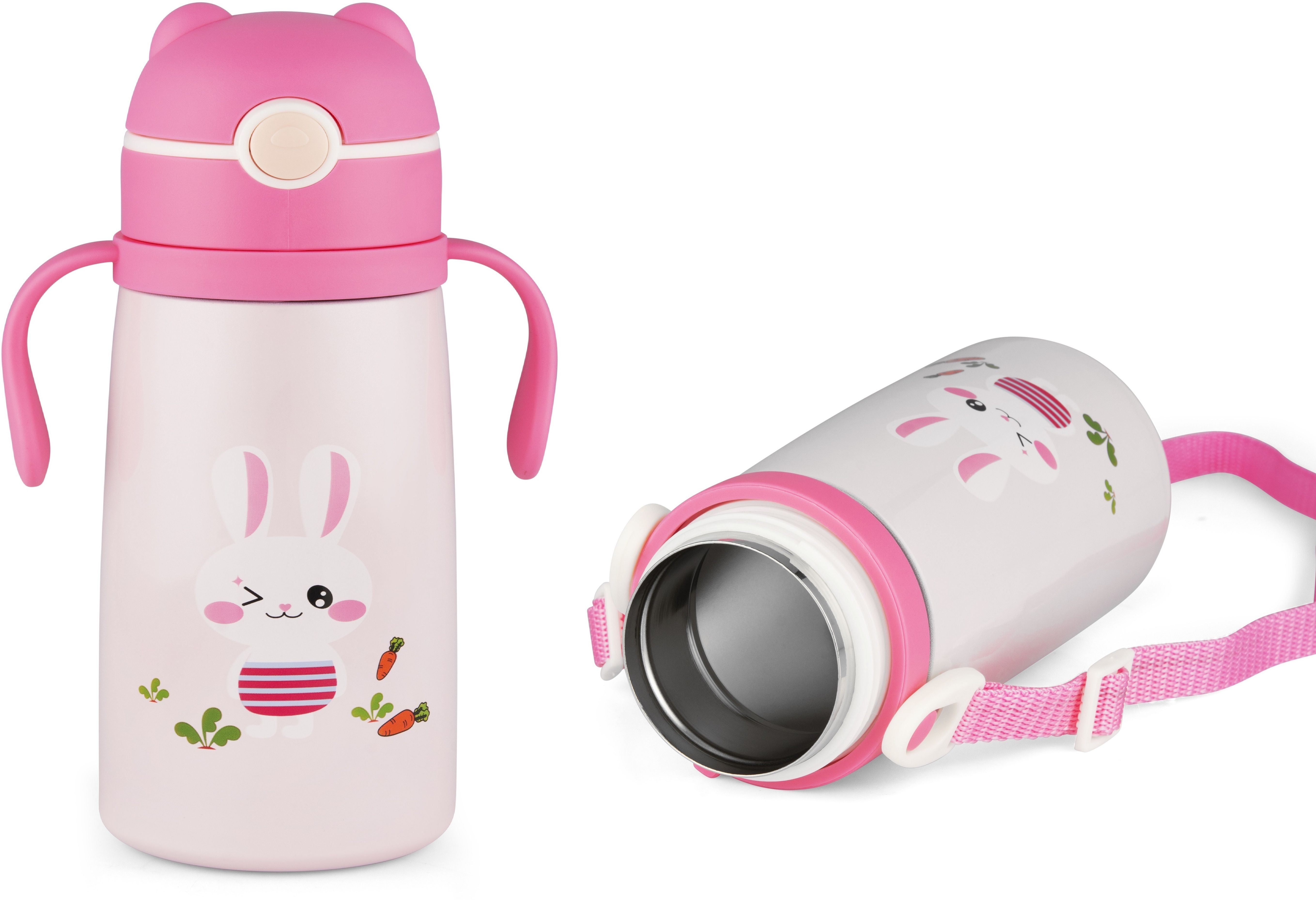 Vacuum Insulated Double Wall Stainless Steel Straw Sipper Bottle For Kids -480ml-image-43