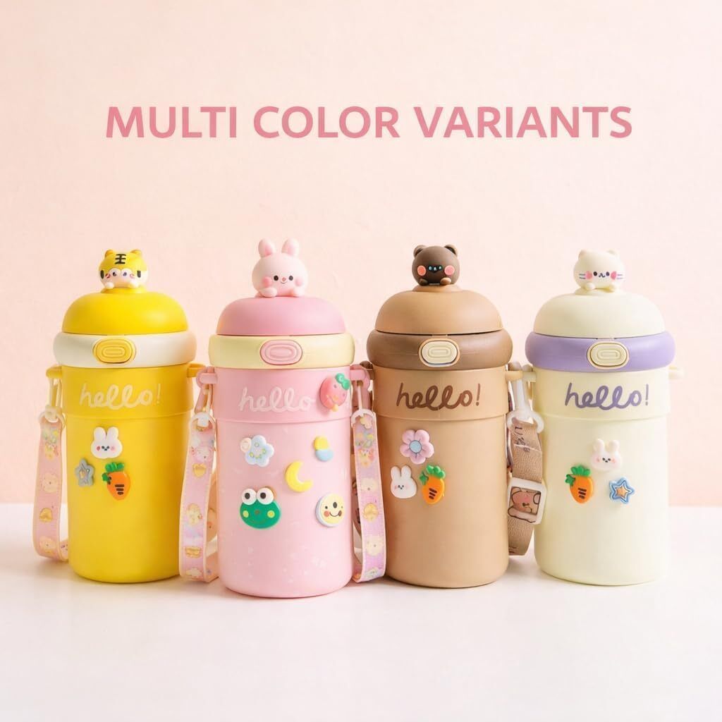 rosevelt Hello Kitty Sipper Bottle for Kids | Cute Water Bottle with Straw-picture-26