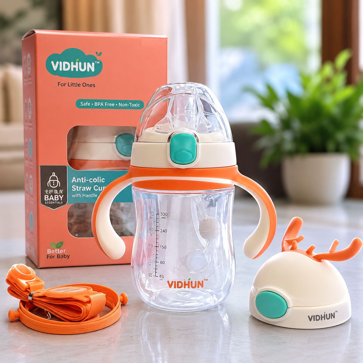 vidhun Baby Drinking Bottle | Straw Sipper | Leak Proof Training Cup-picture-20