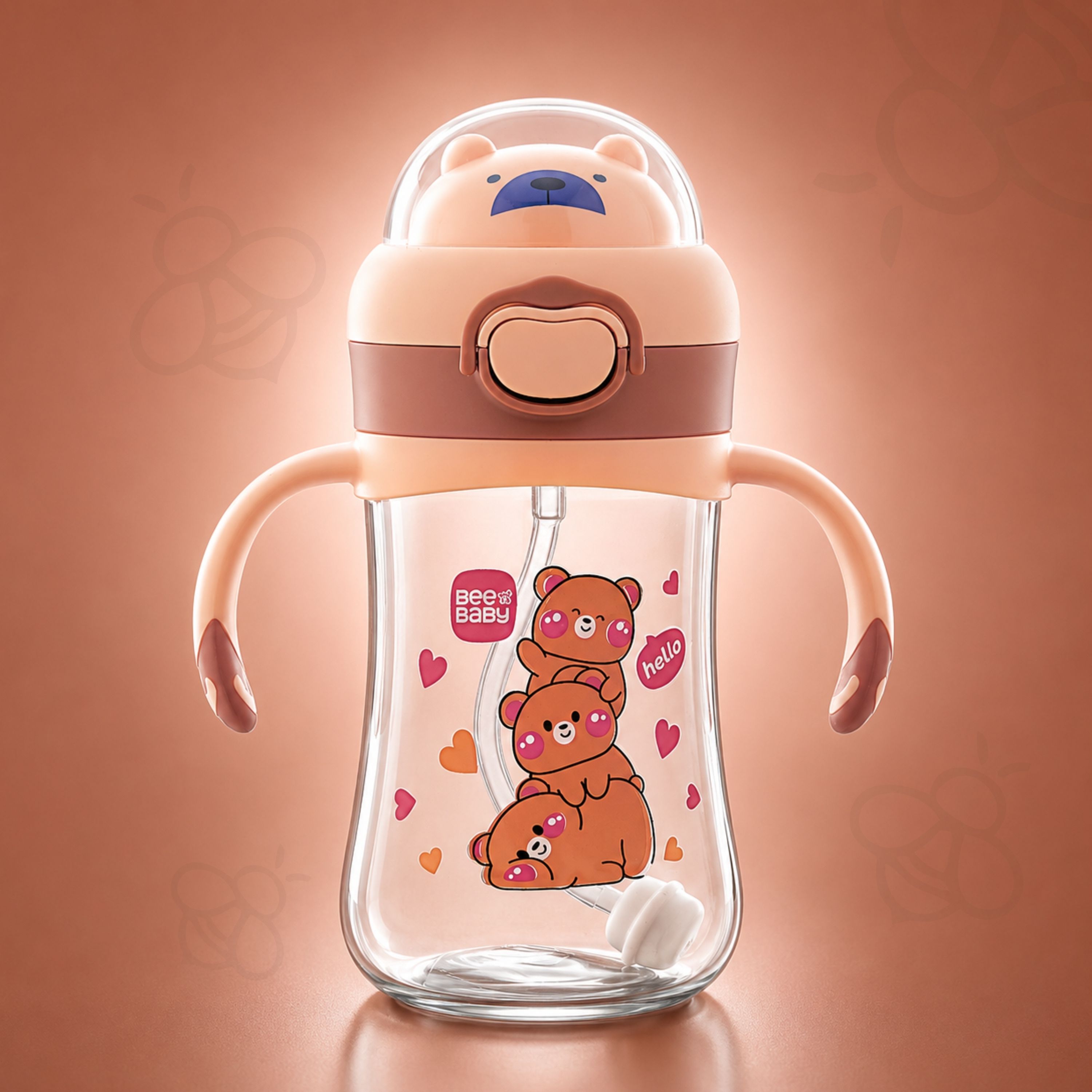 beebaby Teddee Silicone Straw Sipper Cup for Kids, Weighted Straw, BPA Free - 300ml-picture-18