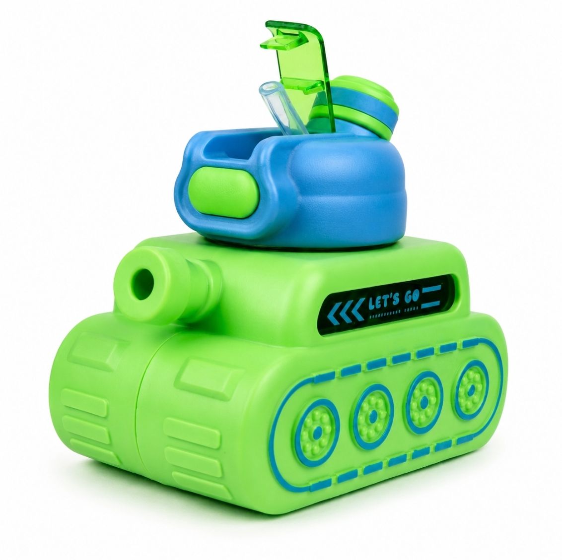 guchigu Tank Design Straw Sipper Water Bottle 800ml (Green-Blue)-picture-38