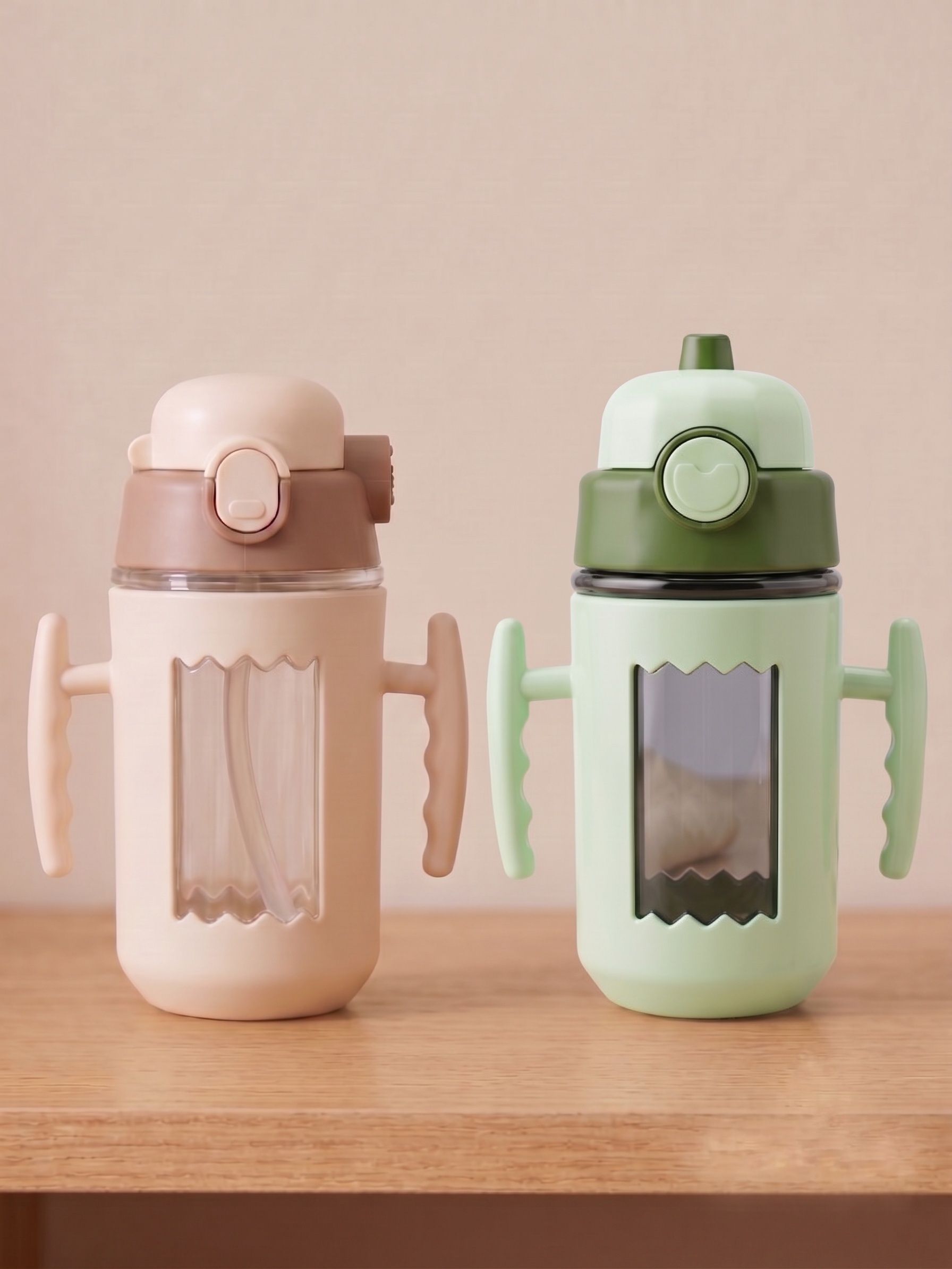 Premium Baby Sipper Bottle with Easy-Grip Dual Handles BPA- Free Plastic Set- 2-image-34