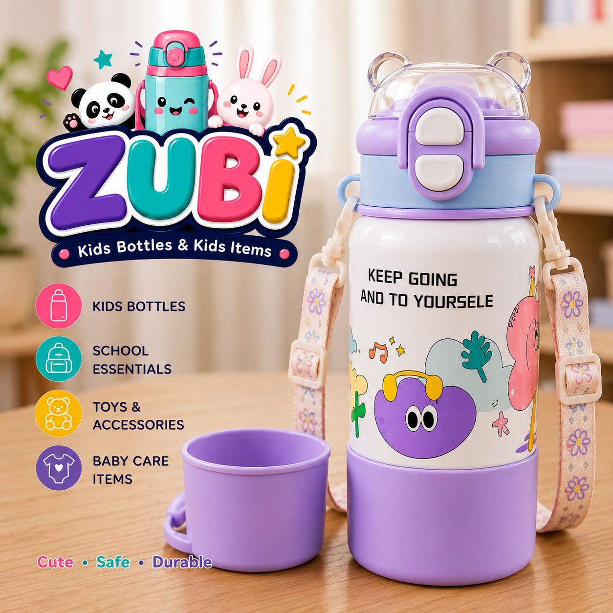 zubi Premium Quality Kids Insulated Water Bottle 750ml | SS316L-picture-43