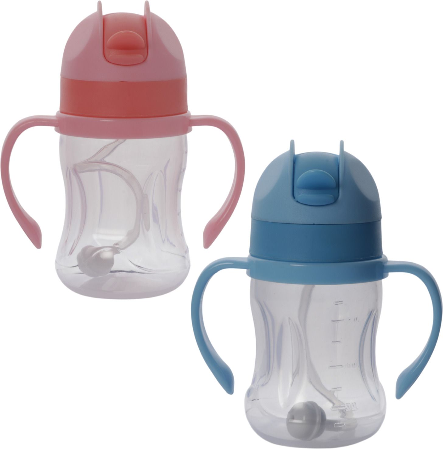 2pc Transparent 200ml Spill-Proof Toddler Sippy Cup With Gravity Ball Straw-image-46