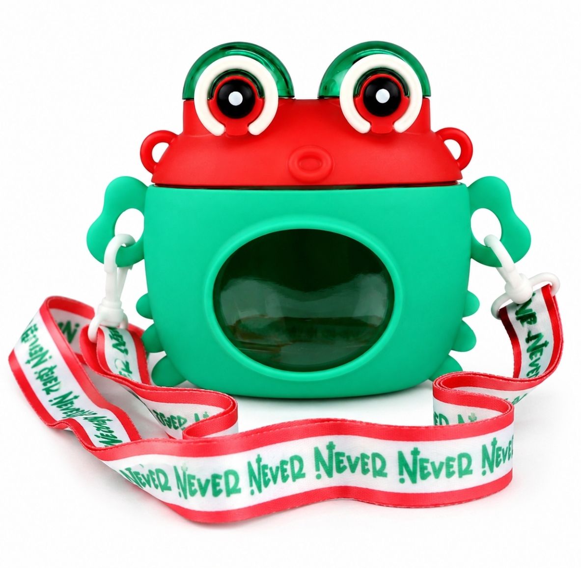 guchigu Frog-Shaped Kids Straw Sipper Water Bottle 600ml with Carrying Strap-picture-39