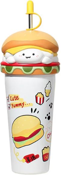 shyam White Hamburger Shaped Insulated Tumbler-picture-4