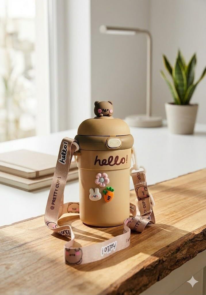 dreamaura Cute Cartoon Sipper Bottle 500ML with Straw-picture-29