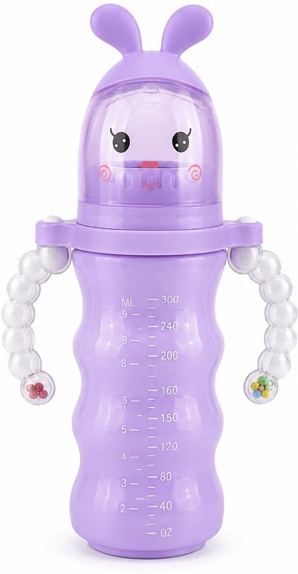 skyhighcompany Cute Bunny Design 300ml Baby Feeding Nipple Bottle BPA Free Plastic purple-picture-12