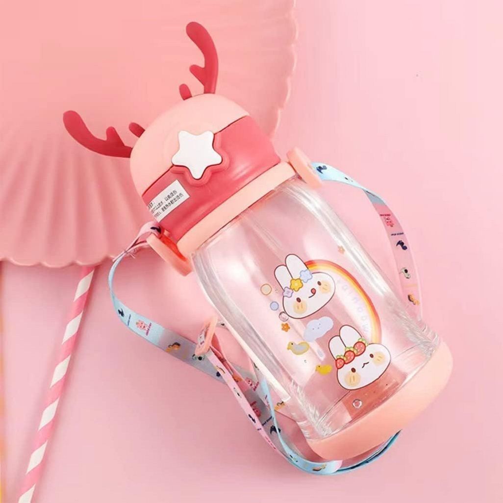 UniGlowSoft Baby Sipper Cup with Straw Flip Lid and Adjustable Strap-image-20