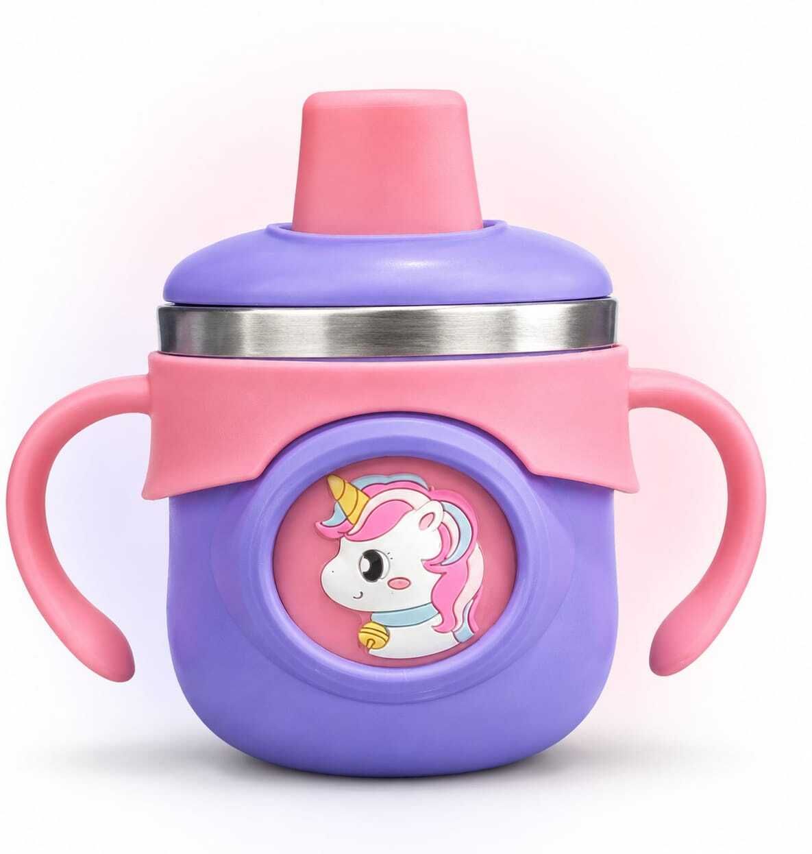vidhun Baby Stainless Steel Sipper Cup with Straw & Dual Handles Leak Resistant-picture-21
